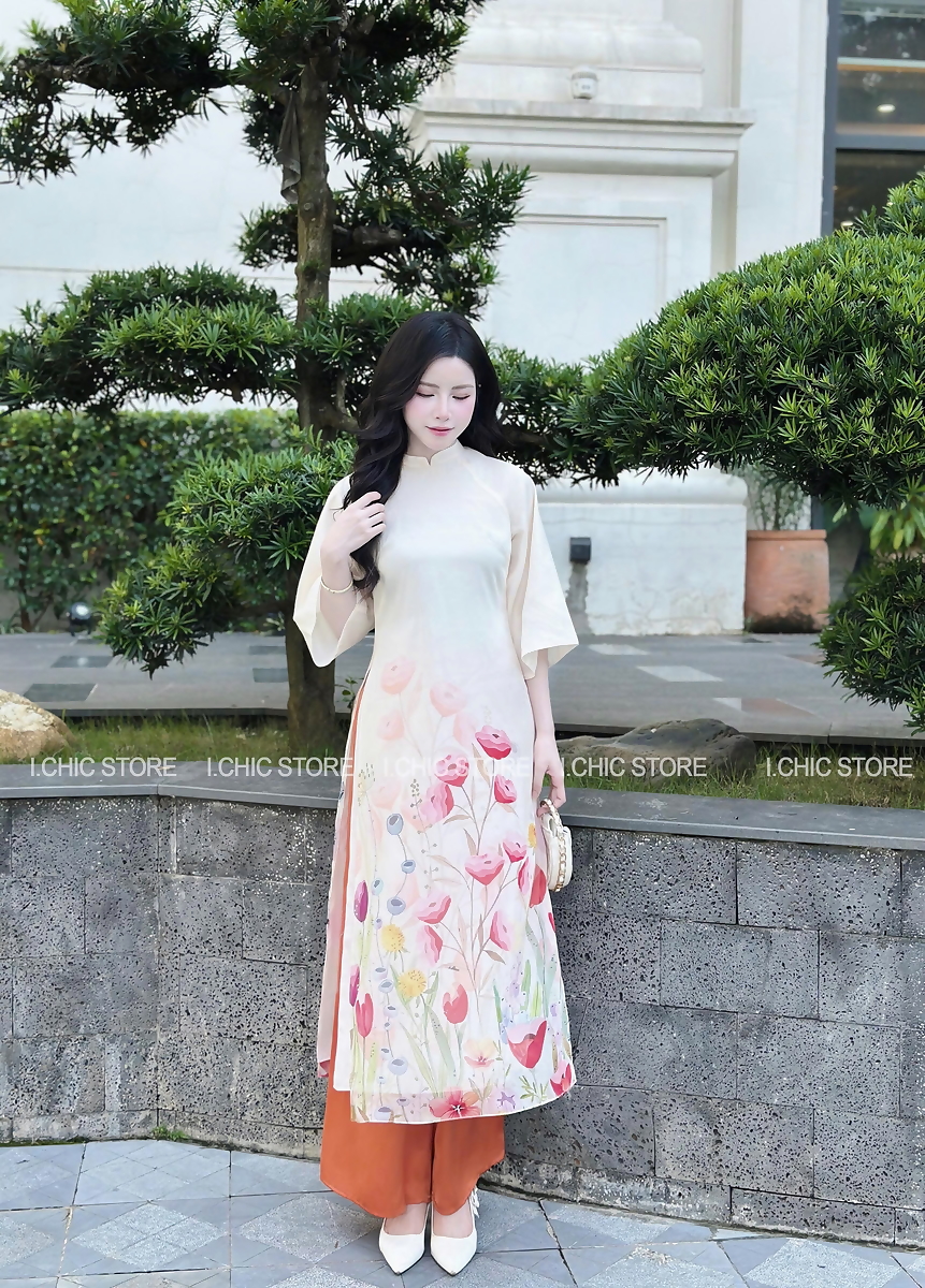 Áo Dài Ngọc Thảo Kem